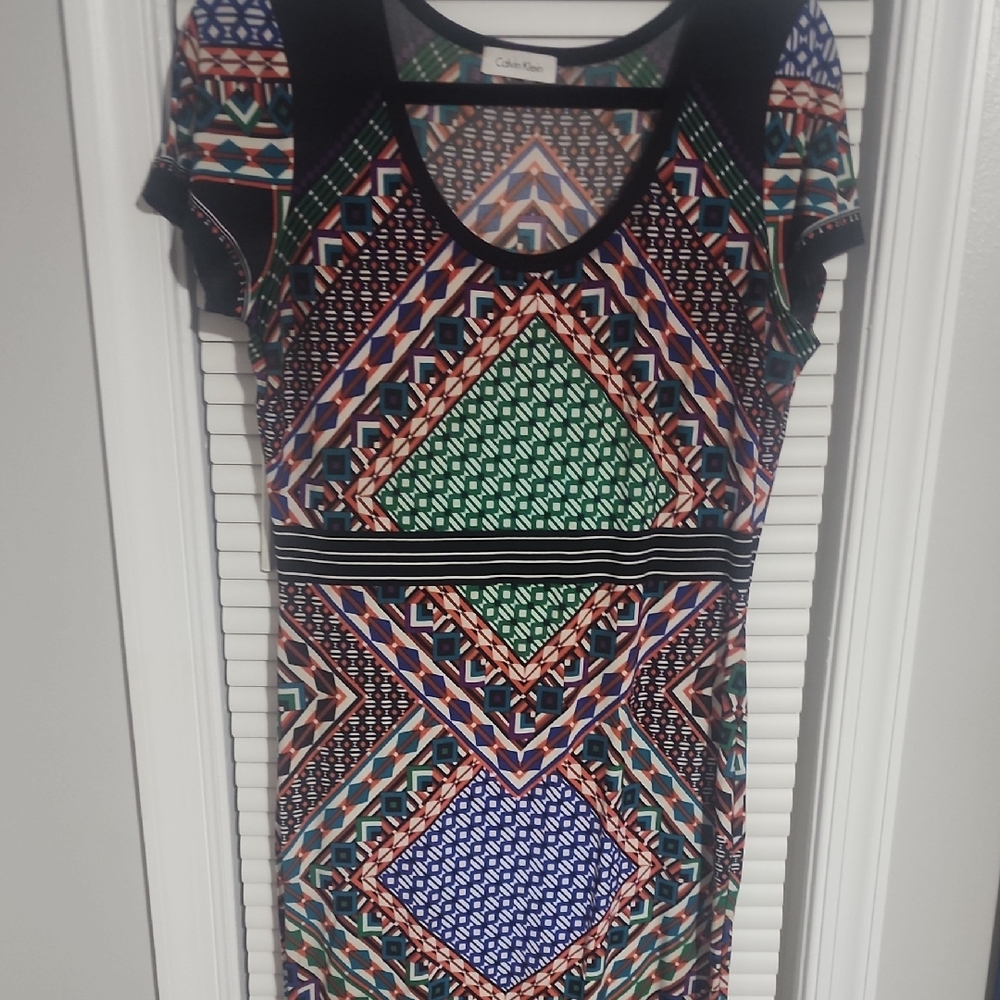 Calvin Klein Multicolor Geometric Midi Dress
